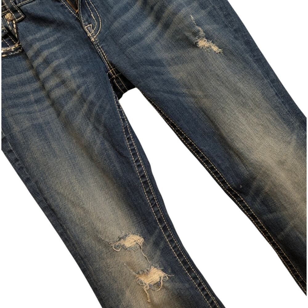 Miss Me Jeans Women’s 31 Signature Boot Cut Medium Wash Rhinestone Stud Pocket - Picture 8 of 8